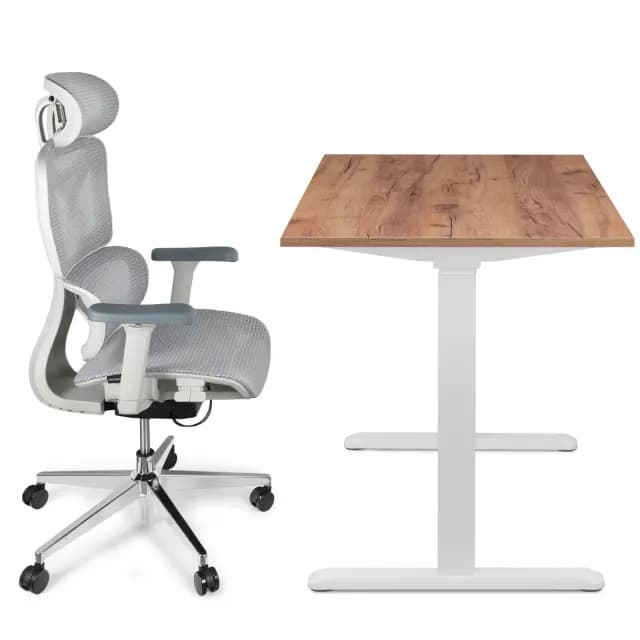 Reguliuojamo aukščio elektrinio stalo Control Pro 120/67 ir ergonomiškos kėdės Control Pro komplektas