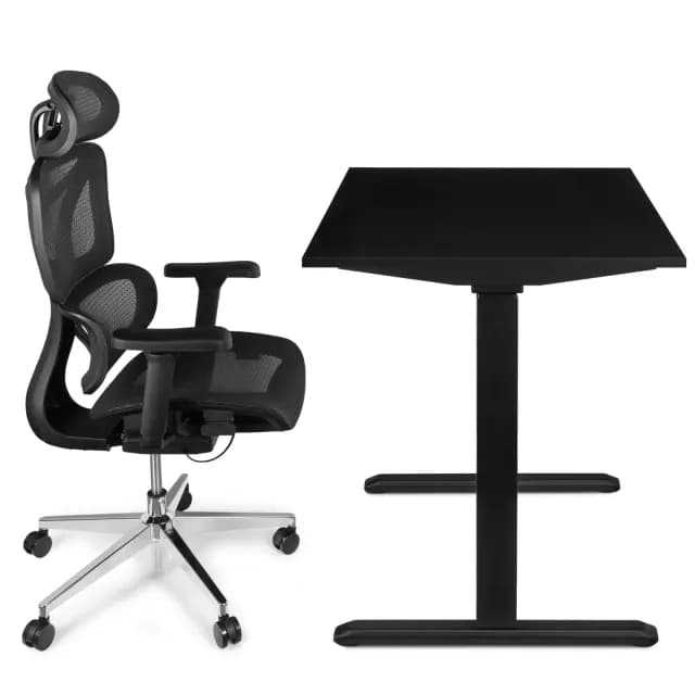 Reguliuojamo aukščio elektrinio stalo Control Pro 120/67 ir ergonomiškos kėdės Control Pro komplektas