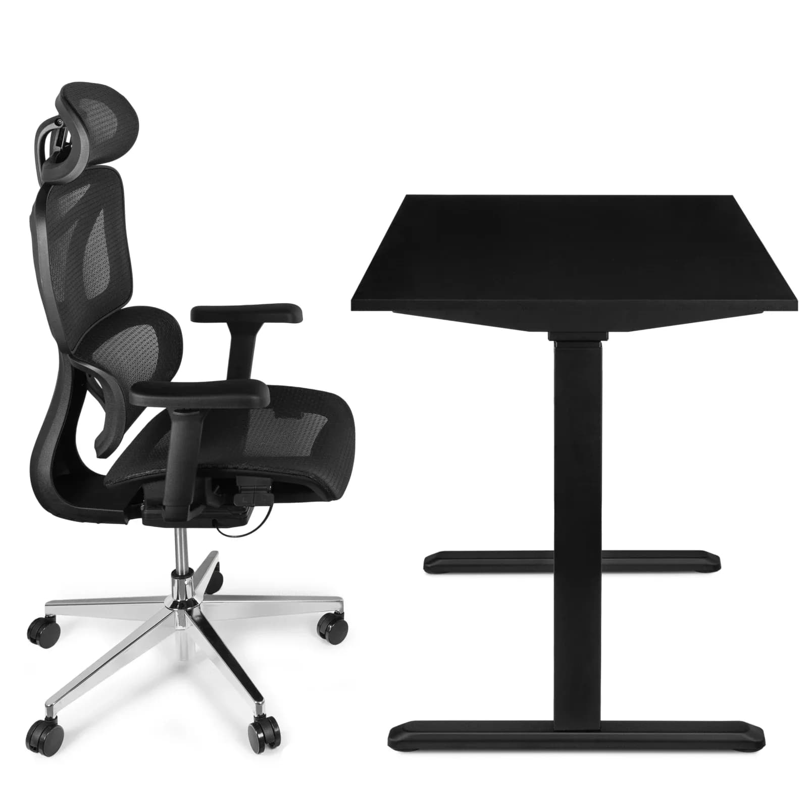 Reguliuojamo aukščio elektrinio stalo Control Pro 120/67 ir ergonomiškos kėdės Control Pro komplektas