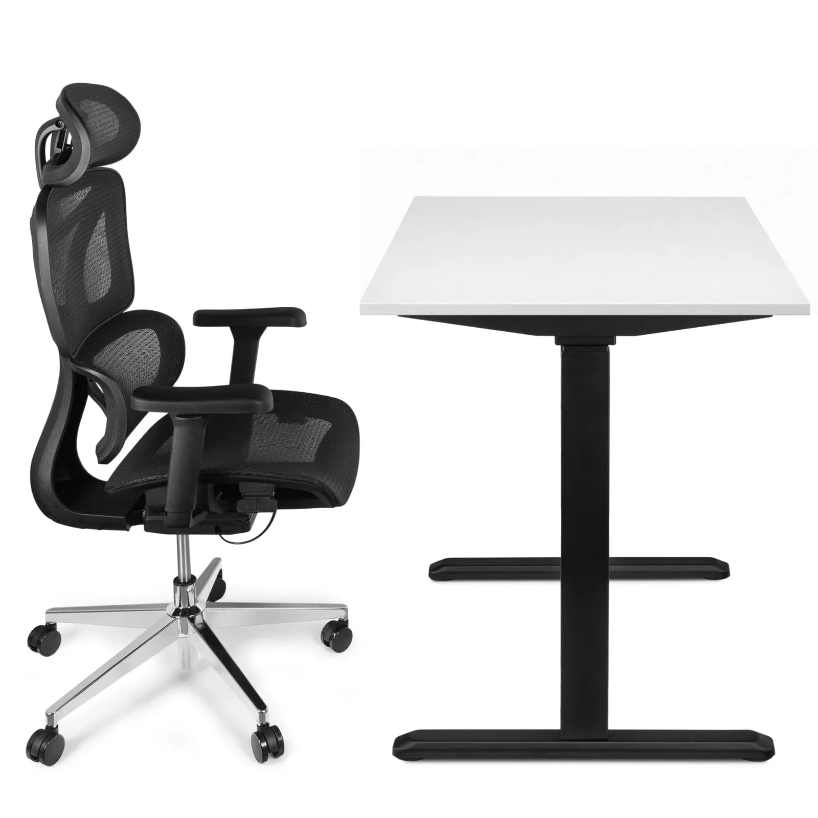 Reguliuojamo aukščio elektrinio stalo Control Pro 120/67 ir ergonomiškos kėdės Control Pro komplektas